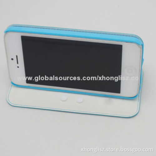 PU leather mobile phone cases for iPhone, different viewing angle stand design